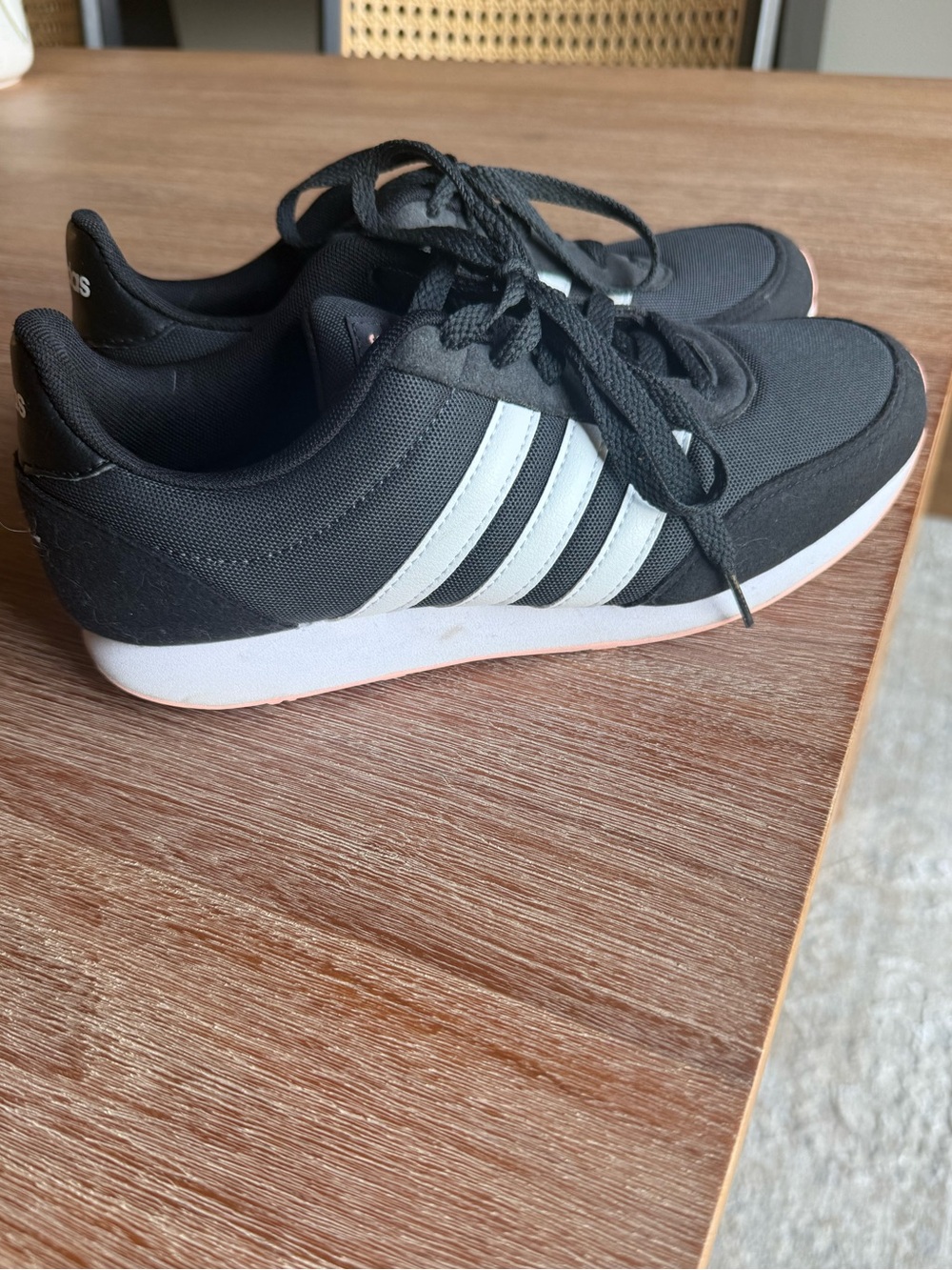 adidas Black Sneakers with White Stripes